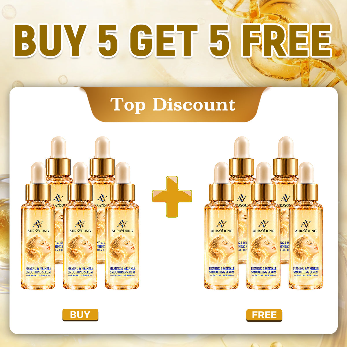 Official Store | New! ✨ AURAYOUNG® Multi-Peptide Firming & Wrinkle Smoothing Serum — Smooth Visible Forehead, Eye & Smile Lines for Firmer, Radiant-Looking Skin 💛 Matrixyl 3000 × Argireline × Bakuchiol × Astaxanthin