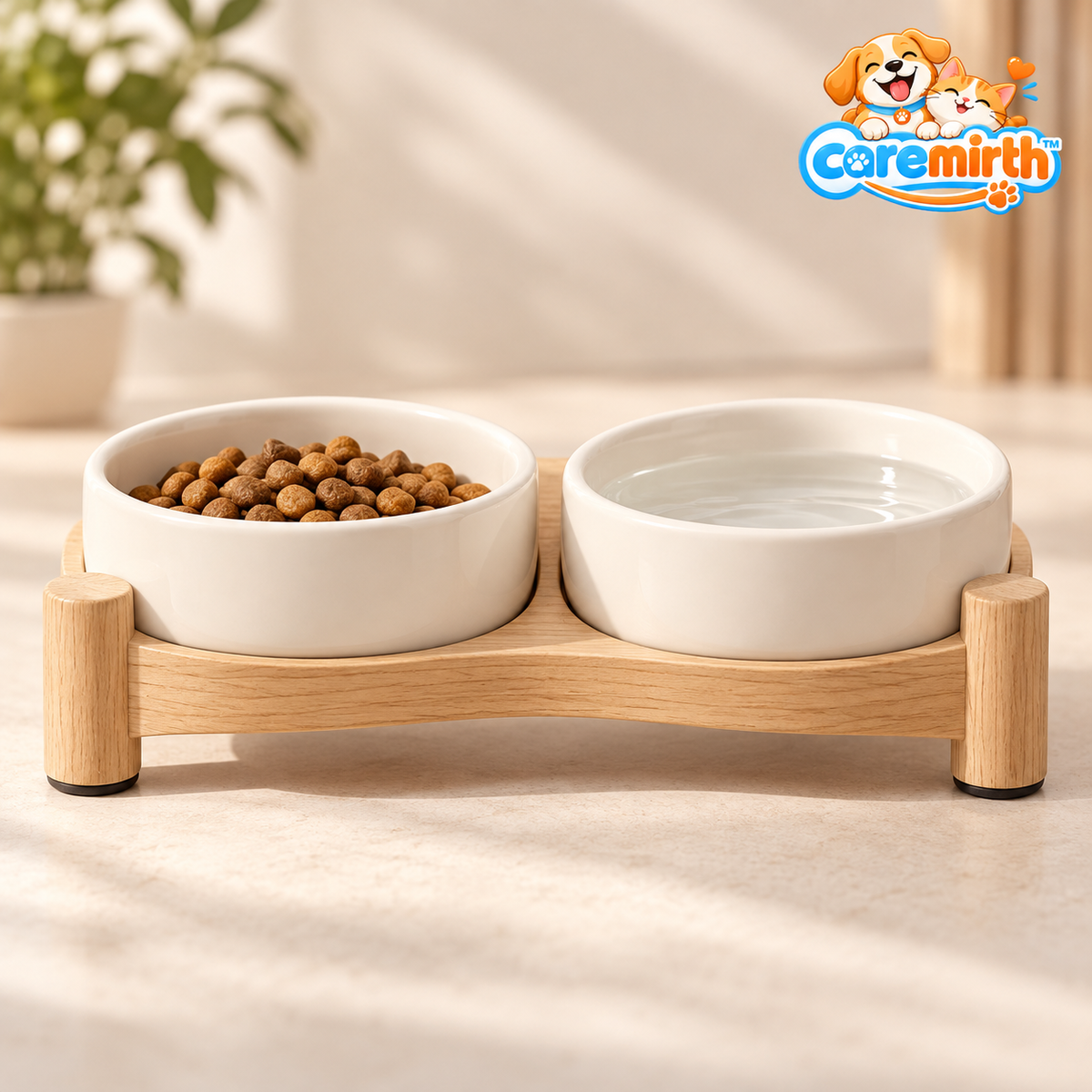 Caremirth Double Bowl Feeding Stand