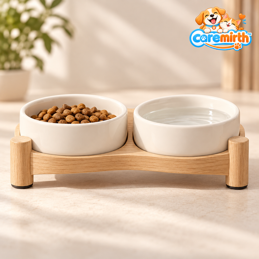 Caremirth Double Bowl Feeding Stand