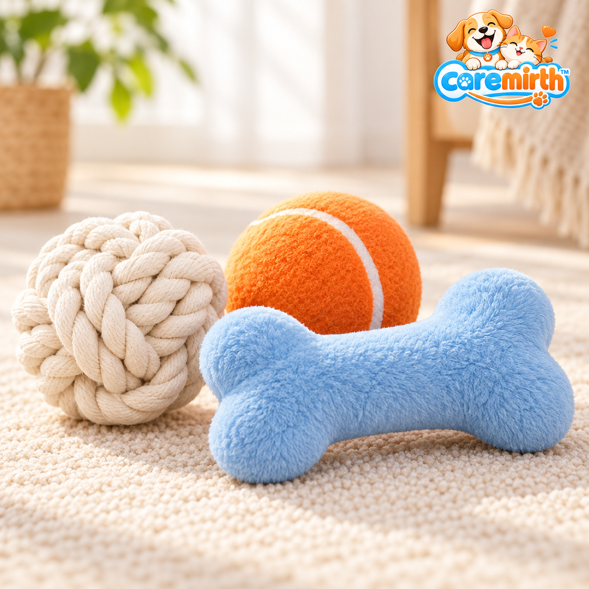 Caremirth Three-Piece Dog Toy Set
