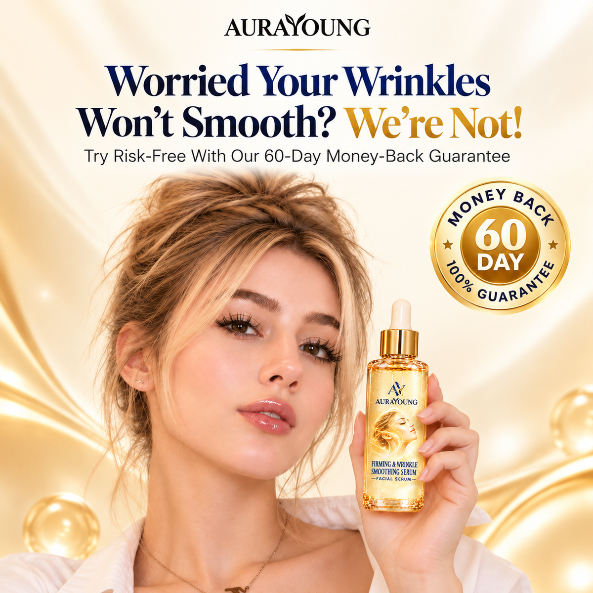 Official Store | New! ✨ AURAYOUNG® Multi-Peptide Firming & Wrinkle Smoothing Serum — Smooth Visible Forehead, Eye & Smile Lines for Firmer, Radiant-Looking Skin 💛 Matrixyl 3000 × Argireline × Bakuchiol × Astaxanthin