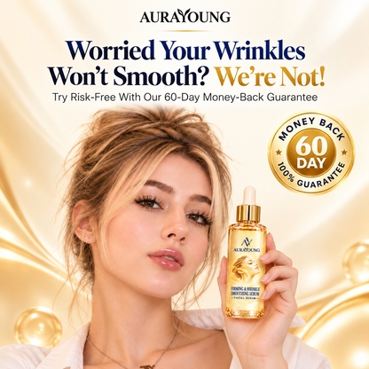 Official Store | New! ✨ AURAYOUNG® Multi-Peptide Firming & Wrinkle Smoothing Serum — Smooth Visible Forehead, Eye & Smile Lines for Firmer, Radiant-Looking Skin 💛 Matrixyl 3000 × Argireline × Bakuchiol × Astaxanthin