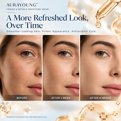 Official Store | New! ✨ AURAYOUNG® Multi-Peptide Firming & Wrinkle Smoothing Serum — Smooth Visible Forehead, Eye & Smile Lines for Firmer, Radiant-Looking Skin 💛 Matrixyl 3000 × Argireline × Bakuchiol × Astaxanthin