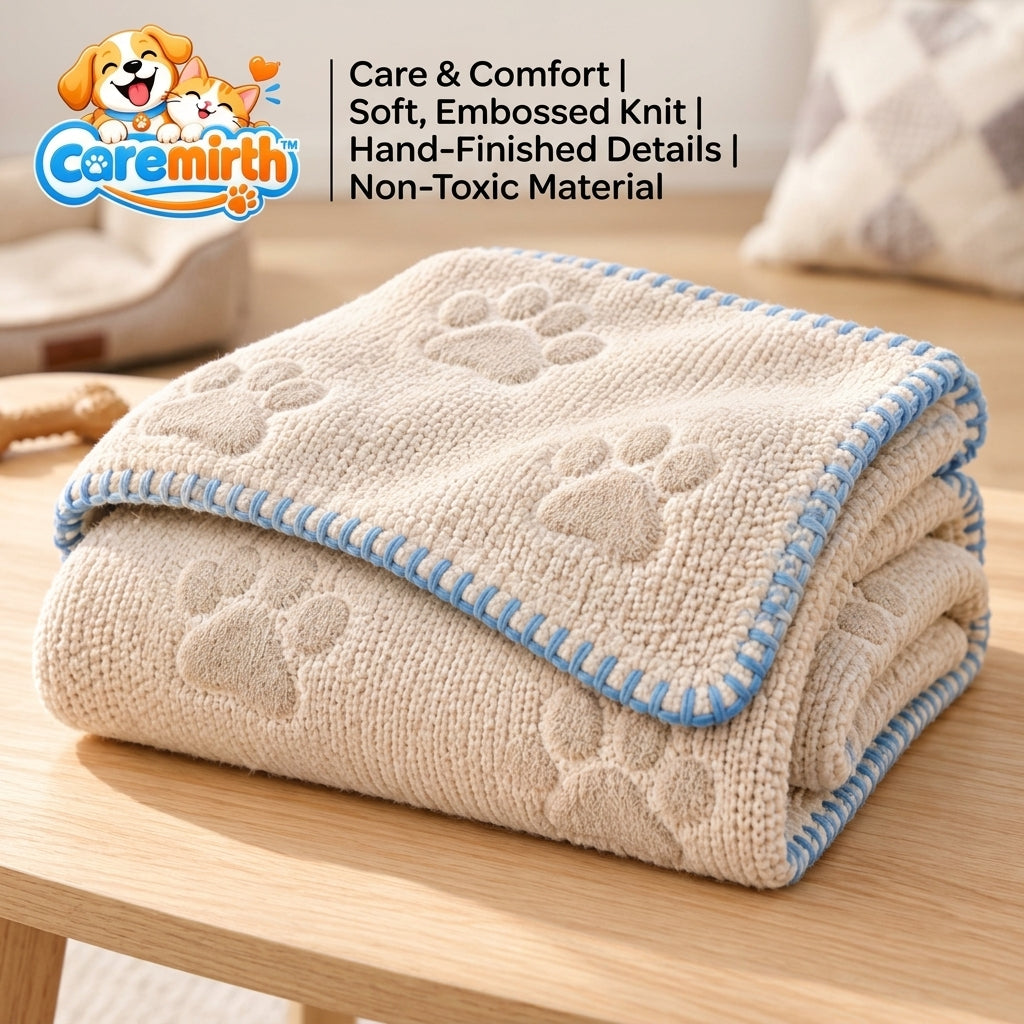 Caremirth Paw-Pattern Pet Blanket