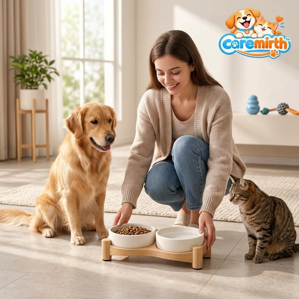 Caremirth Double Bowl Feeding Stand