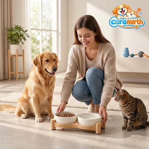 Caremirth Double Bowl Feeding Stand