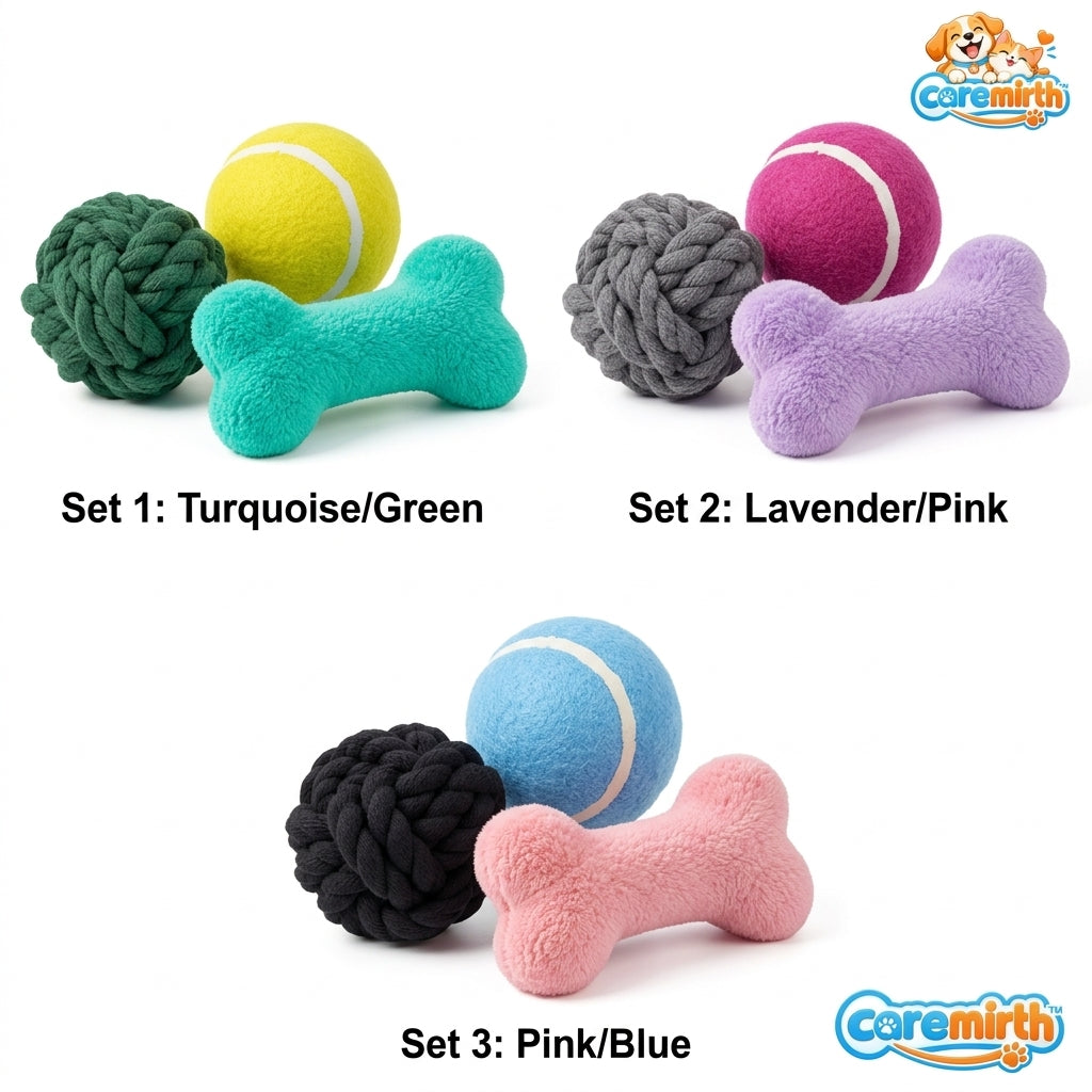 Caremirth Three-Piece Dog Toy Set