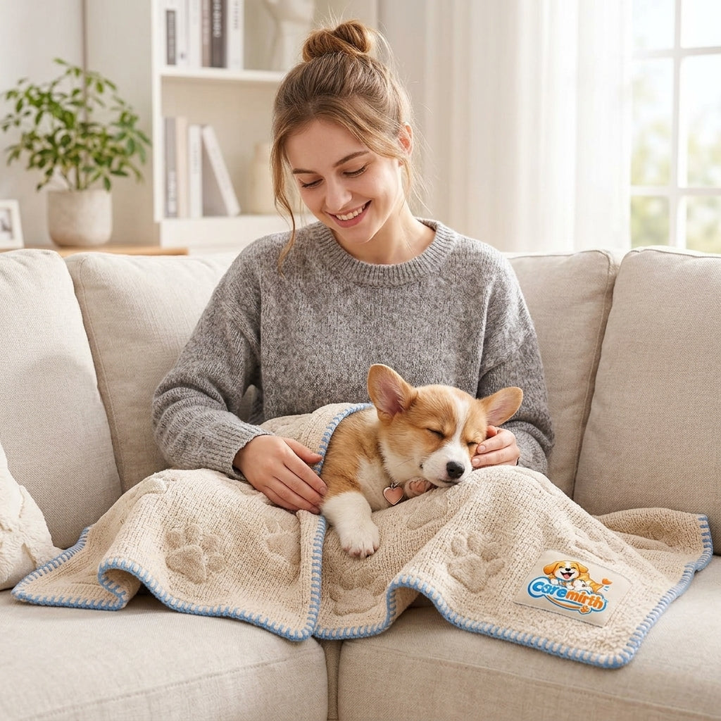 Caremirth Paw-Pattern Pet Blanket